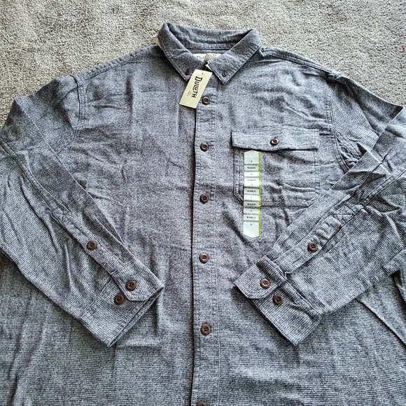 Duluth Shirt Mens Extra Large Blue Gray Button Up Flannel Free Swinging - Picture 5 of 12